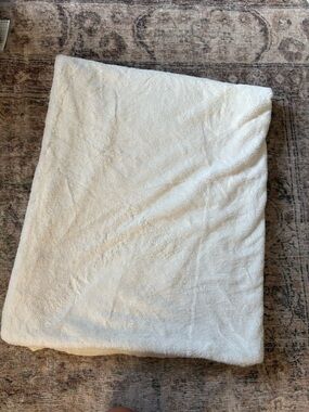 Max Studio Cream Plush Throw Blanket - Soft Neutral